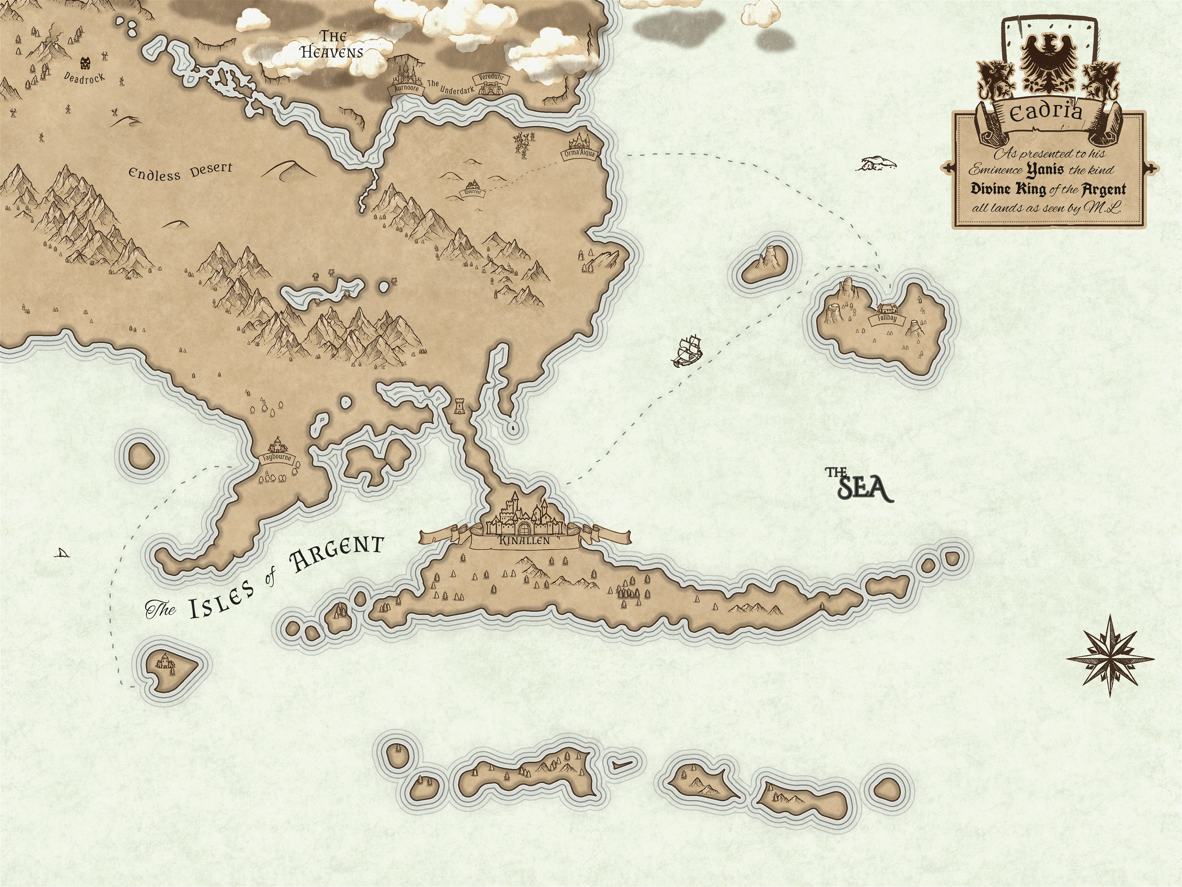 Map of known Eadria
